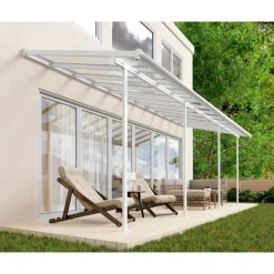 Sierra Pergola Addossata in Alluminio 2.3X6.7 m Bianco-Canopia Best