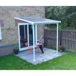 Sierra Pergola Addossata in Alluminio 2.3X2.3 m Bianco-Canopia New