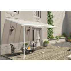 Sierra Pergola Addossata in Alluminio 2.3X4.5 m Bianco-Canopia Online