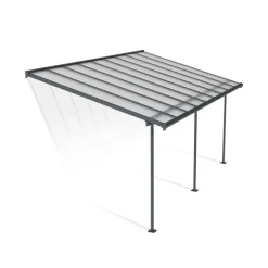 Sierra Pergola Addossata in Alluminio 3X5.6 m Grigio-Canopia Online