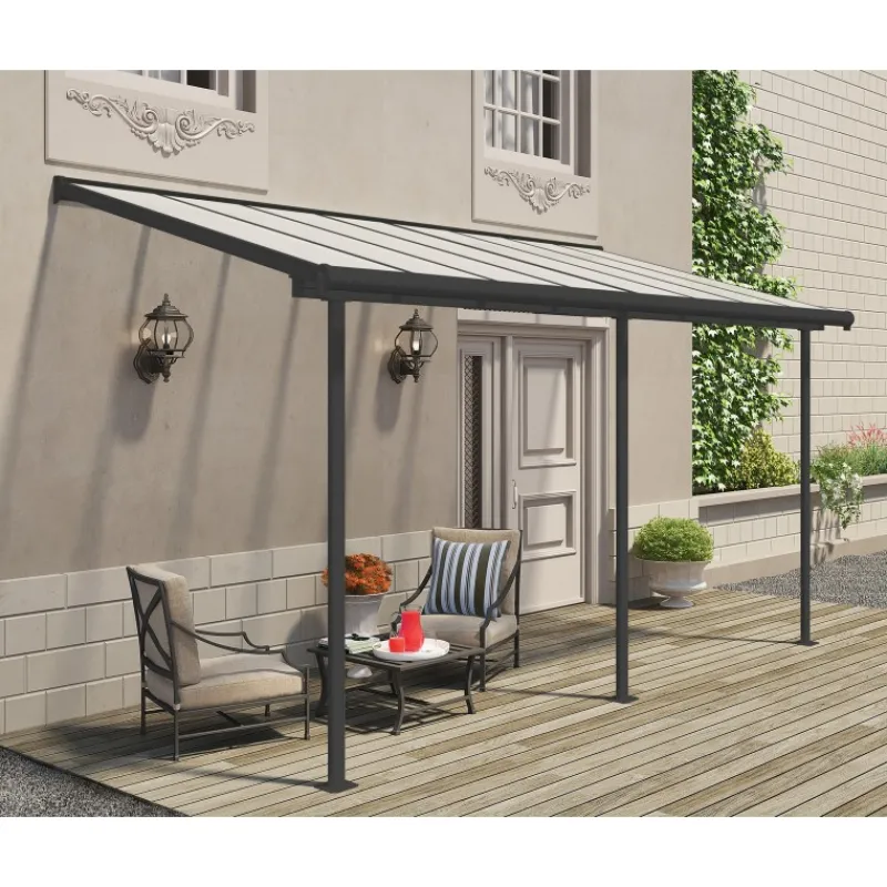 Sierra Pergola Addossata in Alluminio 2.3X4.5 m Grigio-Canopia Sale