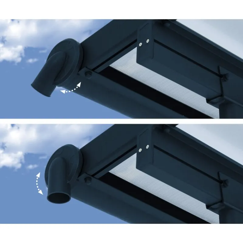 Sierra Pergola Addossata in Alluminio 3X8.6 m Grigio-Canopia Hot