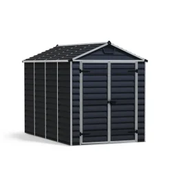 Skylight Casetta Da Giardino in Policarbonato 303X185X217 cm Grigio Scuro-Canopia New