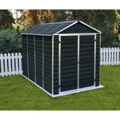 Skylight Casetta Da Giardino in Policarbonato 303X185X217 cm Grigio Scuro-Canopia New