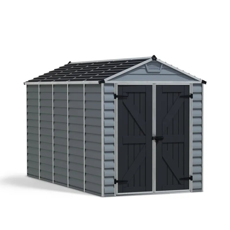 Skylight Casetta Da Giardino in Policarbonato 378X185X217 cm Grigio Deco-Canopia Discount