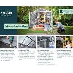 Skylight Casetta Da Giardino in Policarbonato 303X185X217 cm Grigio-Canopia Hot