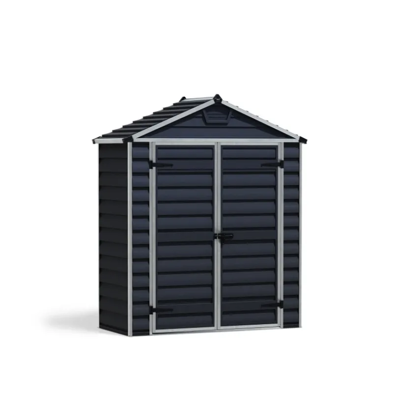 Skylight Casetta Da Giardino in Policarbonato 90X185X217 cm Grigio Scuro-Canopia Discount