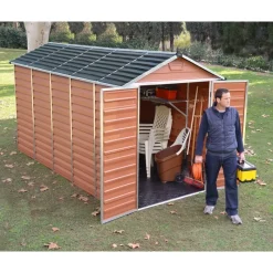 Skylight Casetta Da Giardino in Policarbonato 378X185X217 cm Ambra-Canopia Best