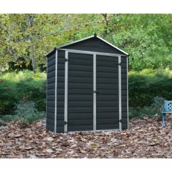 Skylight Casetta Da Giardino in Policarbonato 154X185X217 cm Grigio Scuro-Canopia