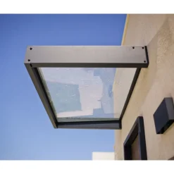 Sophia Pensilina Da Esterno 215X95 cm - Struttura Grigia Pannello Trasparente-Canopia Online