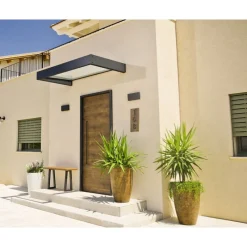 Sophia Pensilina Da Esterno 160X95 cm - Struttura Grigia Pannello Trasparente-Canopia Online