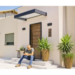 Sophia Pensilina Da Esterno 160X95 cm - Struttura Grigia Pannello Trasparente-Canopia Online