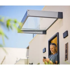 Sophia Pensilina Da Esterno 160X95 cm - Struttura Grigia Pannello Trasparente-Canopia Online