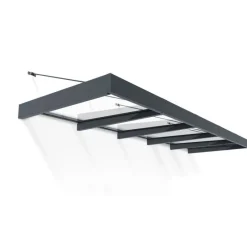 Sophia XL Pensilina Da Esterno 472X140X67 cm - Struttura Grigia Pannello Trasparente-Canopia New