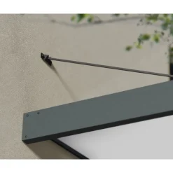 Sophia XL Pensilina Da Esterno 750X140 cm - Struttura Grigia Pannelli Opal Bianco-Canopia Online