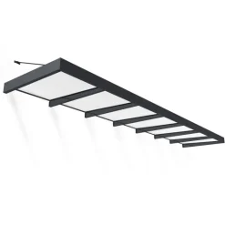 Sophia XL Pensilina Da Esterno 660X140 cm - Struttura Grigia Pannelli Opal Bianco-Canopia Outlet