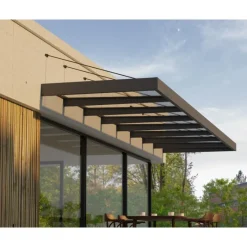 Sophia XL Pensilina Da Esterno 750X140X67 cm - Struttura Grigia Pannello Trasparente-Canopia Hot