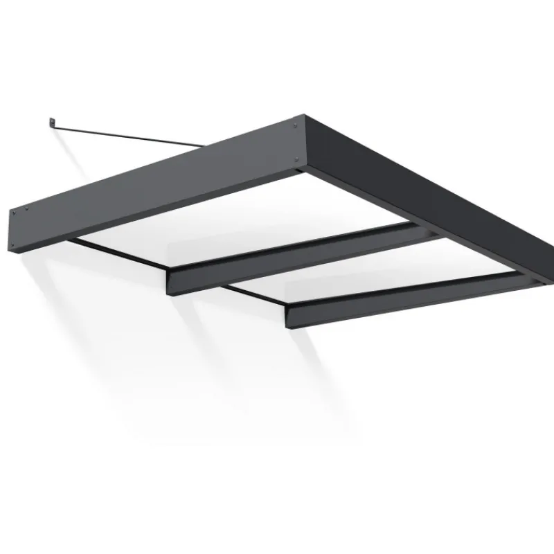 Sophia XL Pensilina Da Esterno 190X140 cm - Struttura Grigia Pannelli Opal Bianco-Canopia Sale