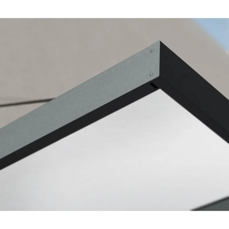 Sophia XL Pensilina Da Esterno 190X140 cm - Struttura Grigia Pannelli Opal Bianco-Canopia Sale