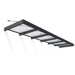 Sophia XL Pensilina Da Esterno 565X140X67 cm - Struttura Grigia Pannello Trasparente-Canopia New