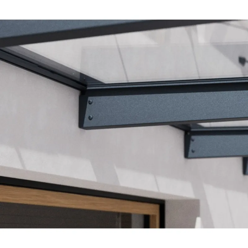 Sophia XL Pensilina Da Esterno 565X140X67 cm - Struttura Grigia Pannello Trasparente-Canopia New