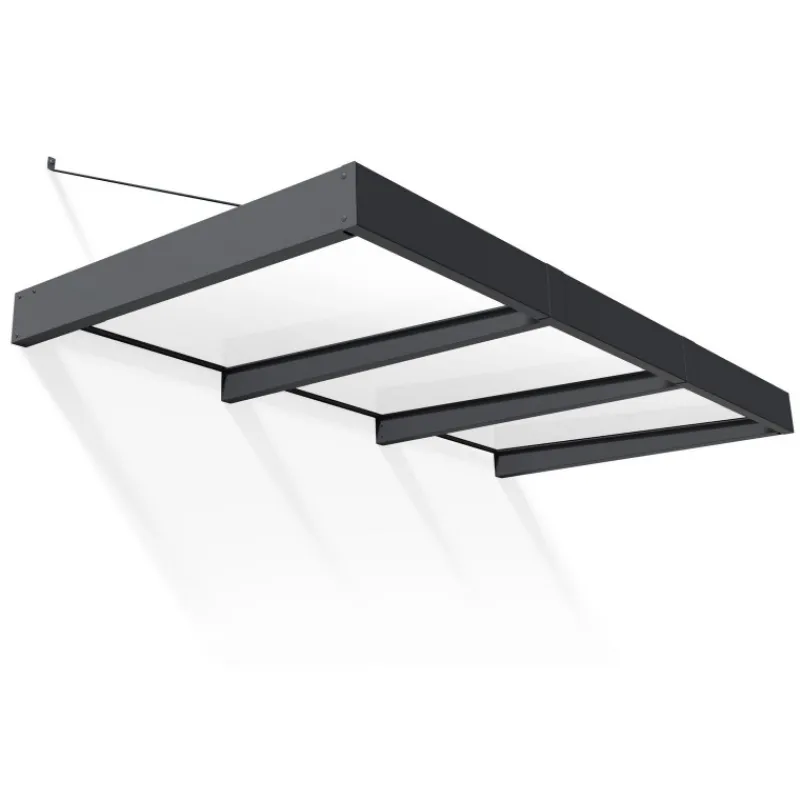 Sophia XL Pensilina Da Esterno 290X140 cm - Struttura Grigia Pannelli Opal Bianco-Canopia Outlet