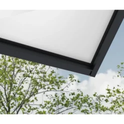 Sophia XL Pensilina Da Esterno 290X140 cm - Struttura Grigia Pannelli Opal Bianco-Canopia Outlet