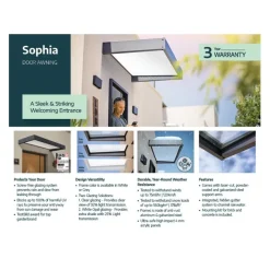 Sophia XL Pensilina Da Esterno 290X140 cm - Struttura Grigia Pannelli Opal Bianco-Canopia Outlet