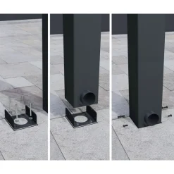 Stockholm Pergola Addossata in Alluminio di Premium 3.4X9.5 m Trasparente-Canopia