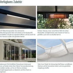 Stockholm Pergola Addossata in Alluminio di Premium 3.4X9.5 m Trasparente-Canopia