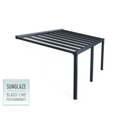 Stockholm Pergola Addossata in Alluminio di Premium 3.4X6 m Trasparente-Canopia