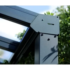 Stockholm Pergola Addossata in Alluminio di Premium 3.4X6.6 m Trasparente-Canopia New