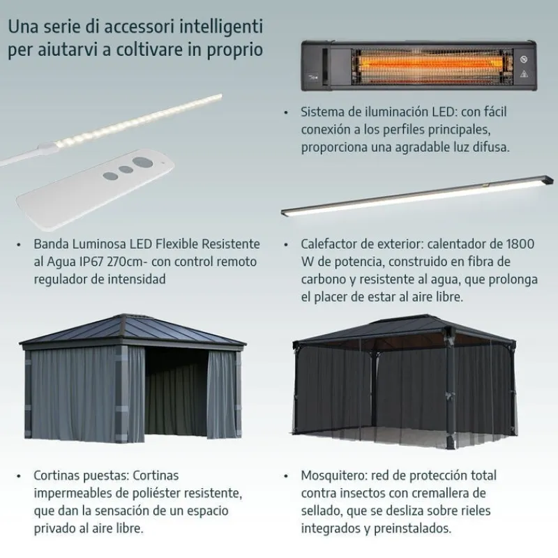 Sun Room Veranda in Policarbonato 2X2.6 m Bianco-Canopia Clearance