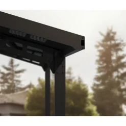 Sydney Carport Doppio Tetto Spiovente in Alluminio 6 X 6 m Nero-Canopia