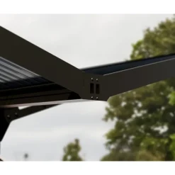 Sydney Carport Doppio Tetto a V in Alluminio 6 X 6 m Nero-Canopia Best