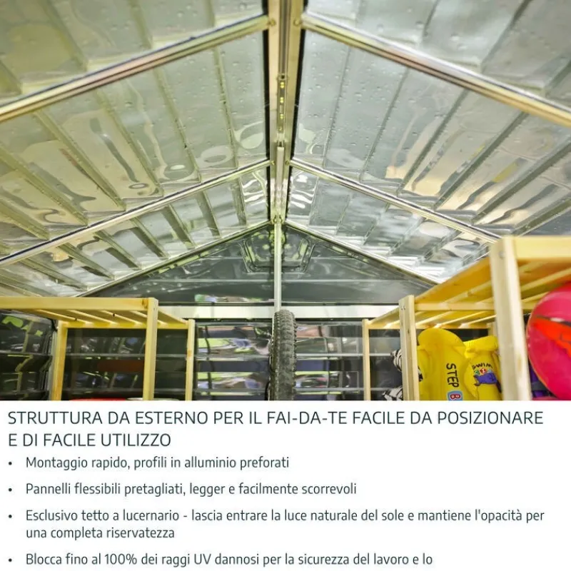 Voyager Casetta Da Giardino in Policarbonato 139X90X146 cm Grigio-Canopia