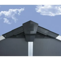 Yukon Casetta Da Giardino in Policarbonato 395X332X252 cm Grigio Pavimento Incluso-Canopia Online