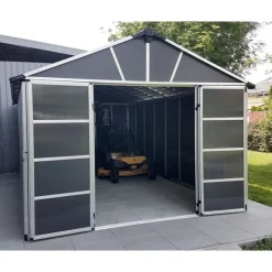 Yukon Casetta Da Giardino in Policarbonato 395X332X252 cm Grigio-Canopia Discount