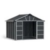 Yukon Casetta Da Giardino in Policarbonato 271X332X252 cm Grigio Pavimento Incluso-Canopia Hot