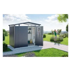 Casetta da Giardino in Metallo PANORAMA 5 con Porta a Due Battenti-Biohort New