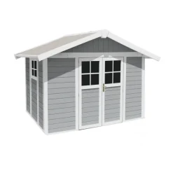 Casetta da Giardino in Resina DECO 7 LIGHT GREY-Grosfillex Outlet