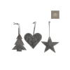 Cuore Stella Albero In Cuoio Grigio. Pezzo Singolo-Edelman Discount