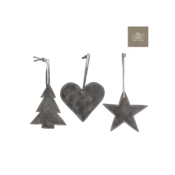 Cuore Stella Albero In Cuoio Grigio. Pezzo Singolo-Edelman Discount
