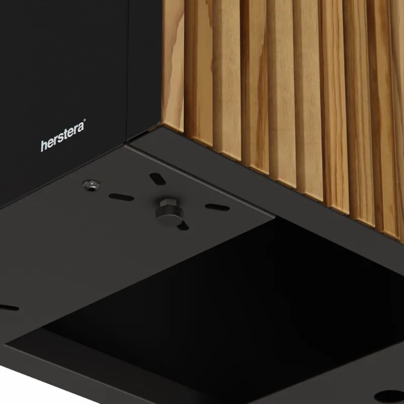 Fioriera Alta DECO PLANTER DIVIDER 25 in Metallo colore Nero e Legno 100x25x80 cm-Herstera Best