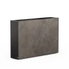 Fioriera Alta DECO PLANTER DIVIDER 25 in Metallo colore Nero e Pannello Effetto Marmo 120x25x80 cm-Herstera Hot