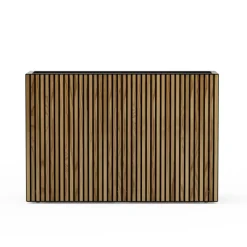 Fioriera Alta DECO PLANTER DIVIDER 40 in Metallo colore Nero e Legno 100x40x80 cm-Herstera Outlet