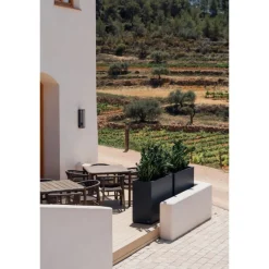 Fioriera Alta PLANTER DIVIDER 40 in Metallo colore Antracite 100x40x80 cm-Herstera Outlet