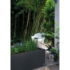 Fioriera Bassa PLANTER EDGE in Metallo colore Antracite 150x100x50 cm-Herstera New