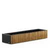 Fioriera Bassa PLANTER WOOD XIC 150 in Metallo colore Antracite 150x40x25cm-Herstera Outlet