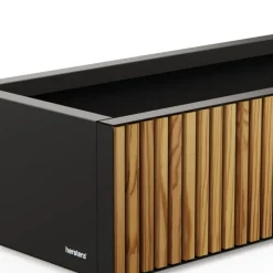 Fioriera Bassa PLANTER WOOD XIC 150 in Metallo colore Antracite 150x40x25cm-Herstera Outlet